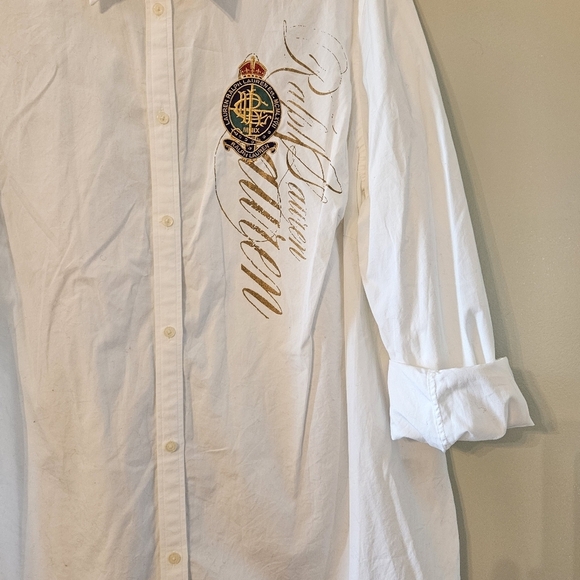 Lauren Ralph Lauren White Logo Button Down Casual Shirt Size 2X. - Picture 5 of 13